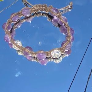 Purple rhinestone Beaded bracelet